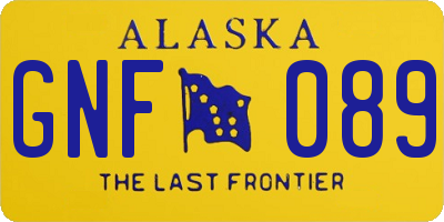 AK license plate GNF089