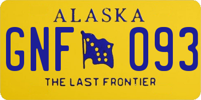 AK license plate GNF093