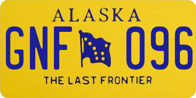 AK license plate GNF096