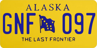 AK license plate GNF097