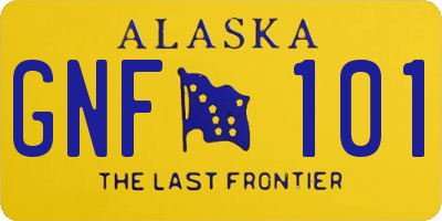 AK license plate GNF101