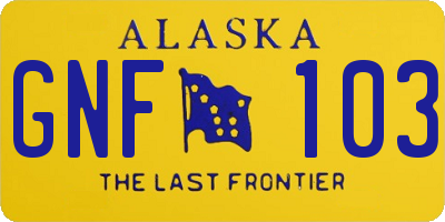 AK license plate GNF103