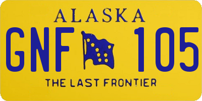 AK license plate GNF105