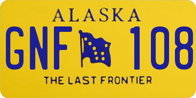 AK license plate GNF108