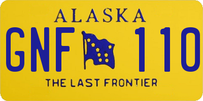 AK license plate GNF110