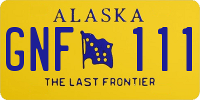 AK license plate GNF111