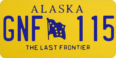 AK license plate GNF115