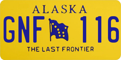 AK license plate GNF116