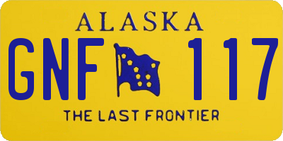 AK license plate GNF117