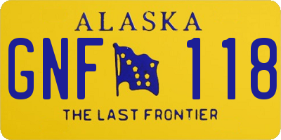 AK license plate GNF118