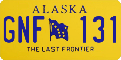 AK license plate GNF131