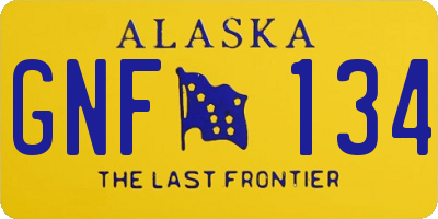 AK license plate GNF134