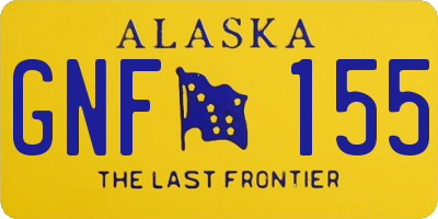 AK license plate GNF155