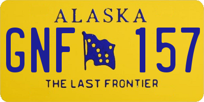 AK license plate GNF157