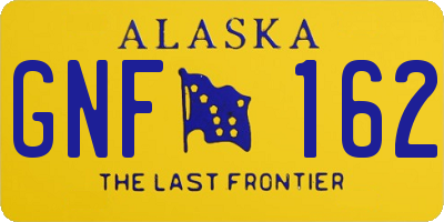 AK license plate GNF162