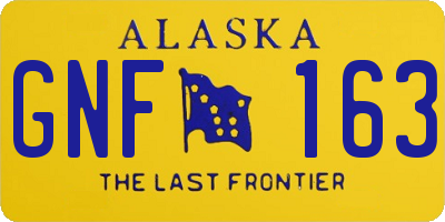 AK license plate GNF163