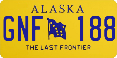 AK license plate GNF188