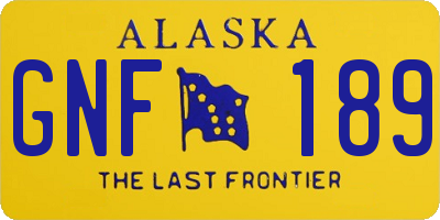 AK license plate GNF189
