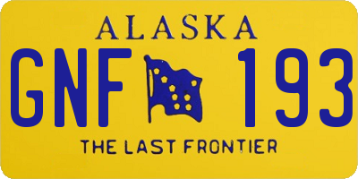 AK license plate GNF193