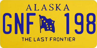 AK license plate GNF198