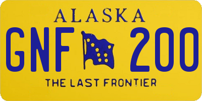 AK license plate GNF200