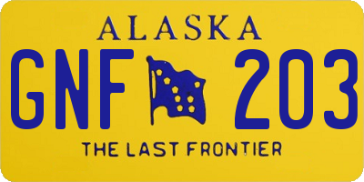 AK license plate GNF203
