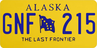 AK license plate GNF215