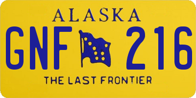 AK license plate GNF216