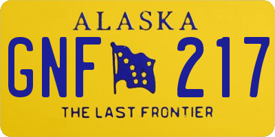 AK license plate GNF217