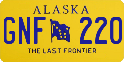 AK license plate GNF220