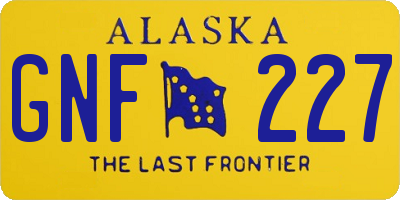 AK license plate GNF227