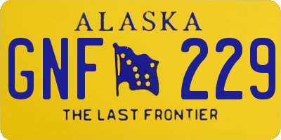 AK license plate GNF229