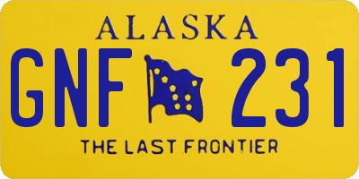 AK license plate GNF231