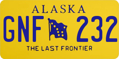 AK license plate GNF232