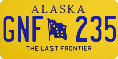 AK license plate GNF235