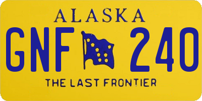 AK license plate GNF240