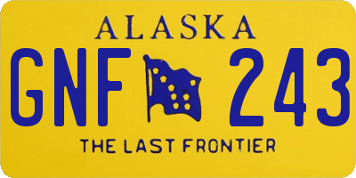 AK license plate GNF243
