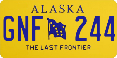 AK license plate GNF244