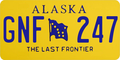 AK license plate GNF247