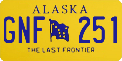 AK license plate GNF251