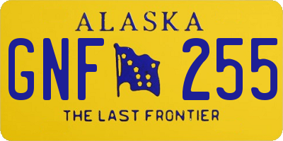 AK license plate GNF255
