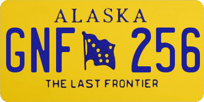 AK license plate GNF256