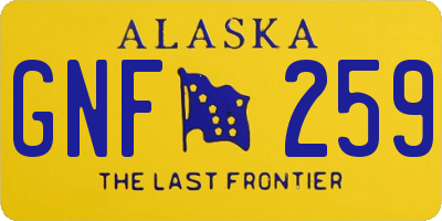 AK license plate GNF259