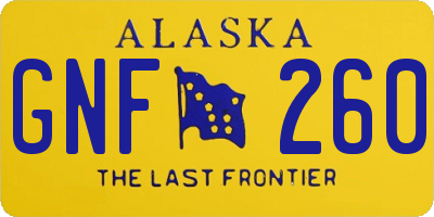 AK license plate GNF260
