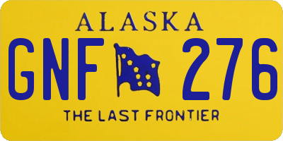 AK license plate GNF276