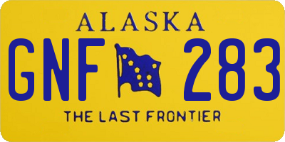 AK license plate GNF283