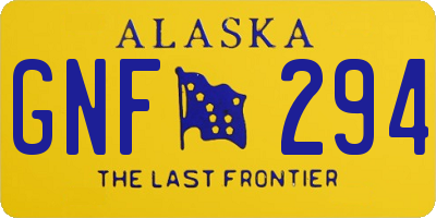 AK license plate GNF294