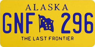 AK license plate GNF296