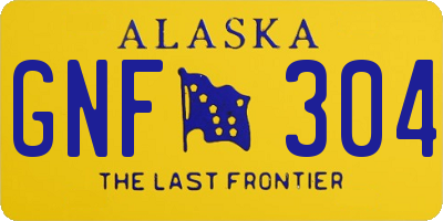 AK license plate GNF304