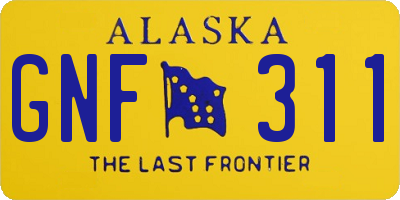 AK license plate GNF311